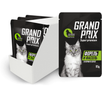 GRAND PRIX Влажный корм для кошек «Форель и фасоль» кусочки в соусе, 85 гр