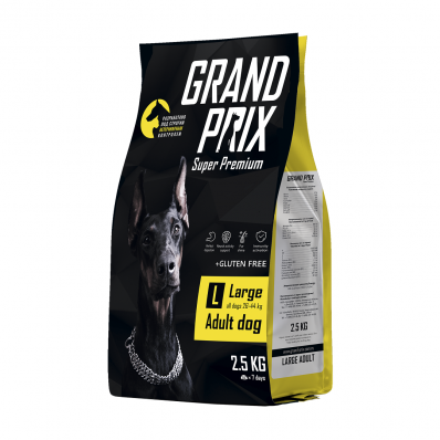 GRAND PRIX сухой корм для взрослых собак крупных пород с домашней птицей 2,5 кг
