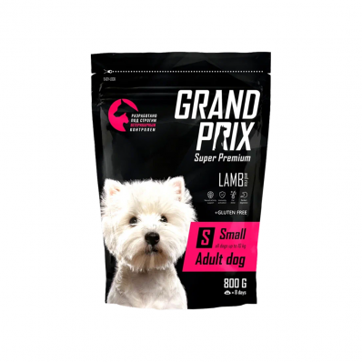GRAND PRIX сухой корм для взрослых собак мелких и миниатюрных пород с ягненком 0,8 кг