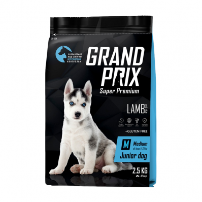 GRAND PRIX. Сухой корм с ягненком для щенков собак средних пород (2,5 кг)