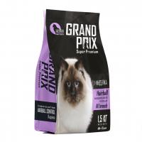 GRAND PRIX сухой корм для выведения шерсти у кошек, с индейкой 1,5 кг